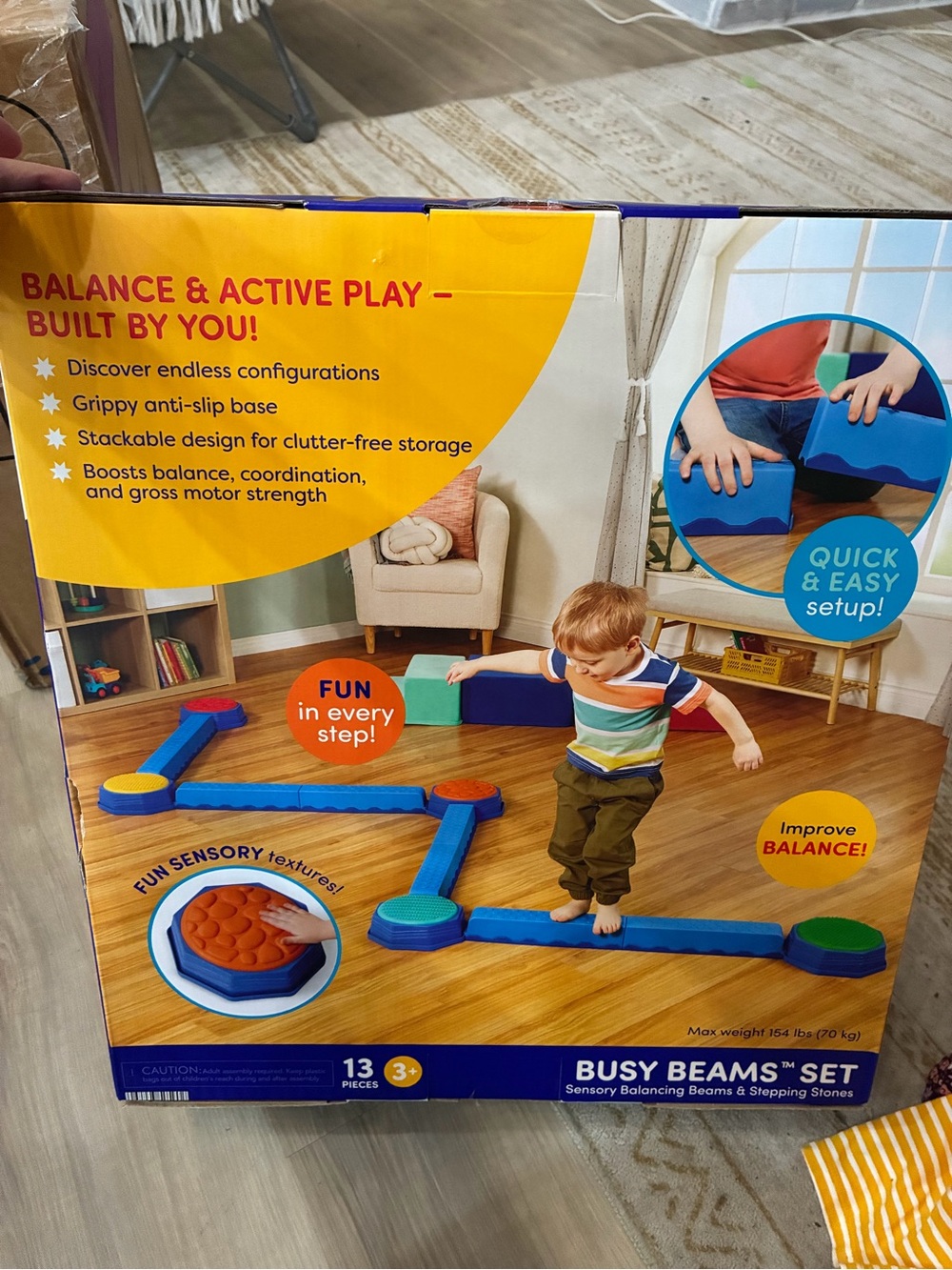 Sensory Balancing Beams & Stepping Stones - Blue/Green
